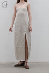 SWAYING/KNIT knitting stitching vest skirt SW23SS2L18 meters gray/linen PS56
